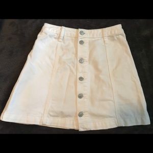A&F White Button Down Skirt